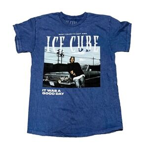 NWOT Ice Cube Unisex It Was A Good Day Graphic T-Shirt Blue Size M Rapper Music